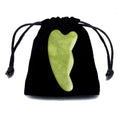 Natural Gua Sha Jade Stone For Face Guasha Massage Tools Body Acupuncture Stick Beauty Gouache Scraper With Black Velvet Bag