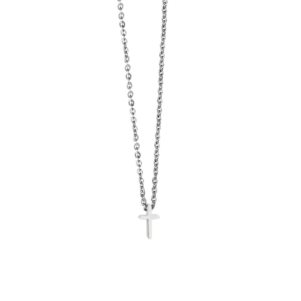 Religious Small Jesus Cross Pendants Female Gold Silver Color Stainless Steel Christian Necklace For Women Fashion Jewelry Gift